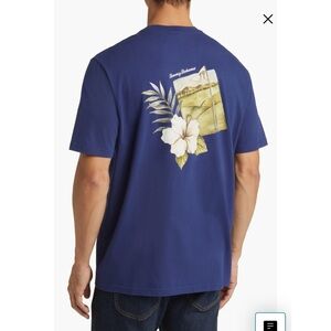 New TOMMY BAHAMA Men’s Island Navy Golf Graphic T-Shirt Tee Size Small
